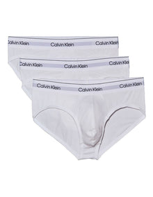 Icon Cotton Hip Briefs 3 Pack in White