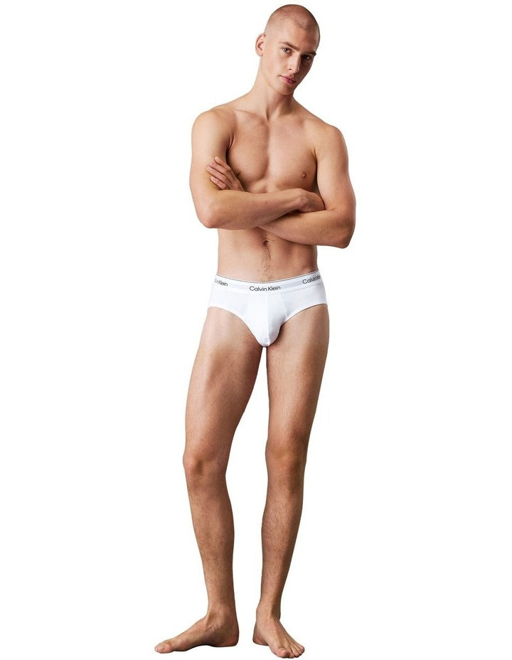 Icon Cotton Hip Briefs 3 Pack in White