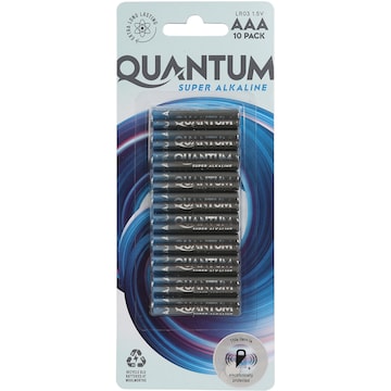 Quantum Super Alkaline AAA Batteries 10 pack