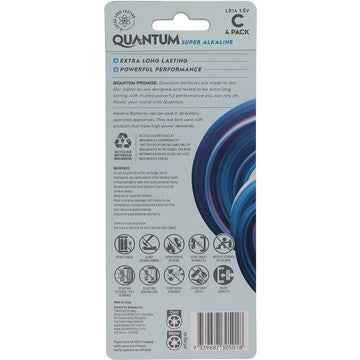 Quantum Super Alkaline C Batteries 4 pack