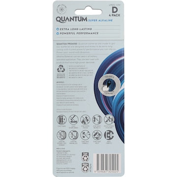 Quantum Alkaline Size D 4 pack
