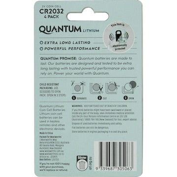 Quantum Lithium CR2032 4PK 4 pack