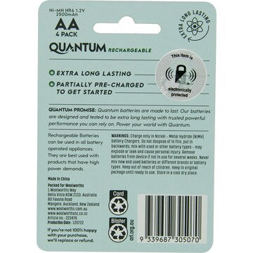Quantum NiMh Rechargeable AA 2500 4 pack