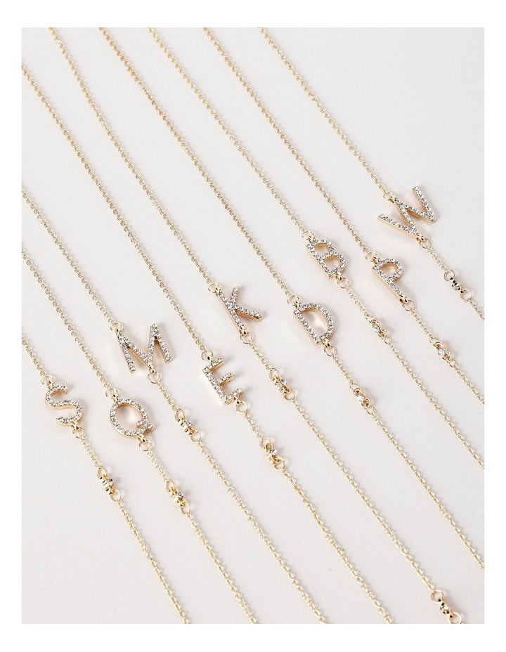 Initial Necklace in Gold