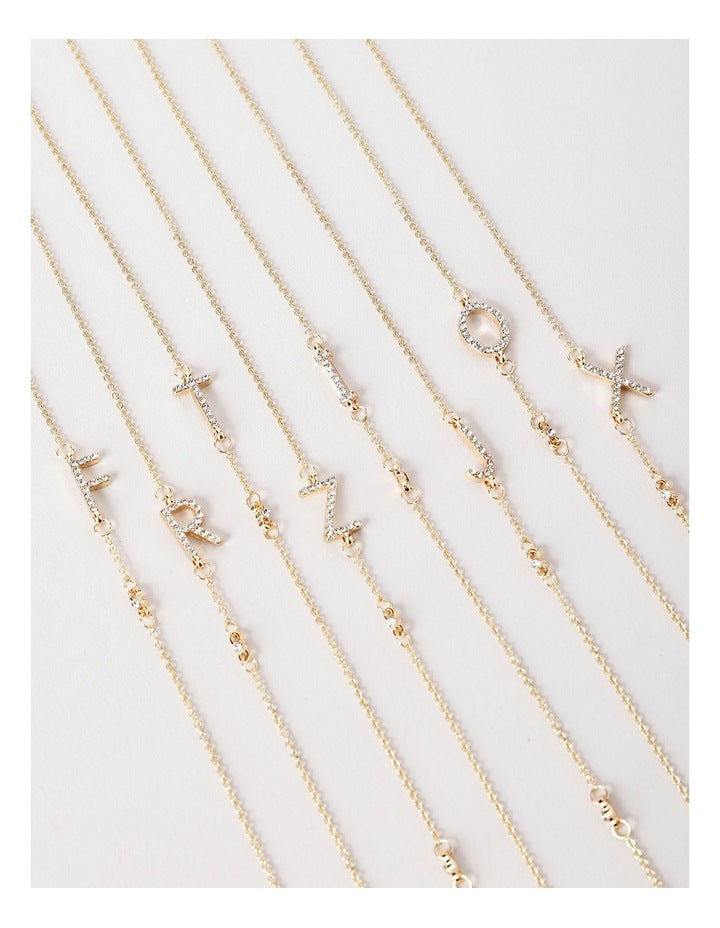 Initial Necklace in Gold
