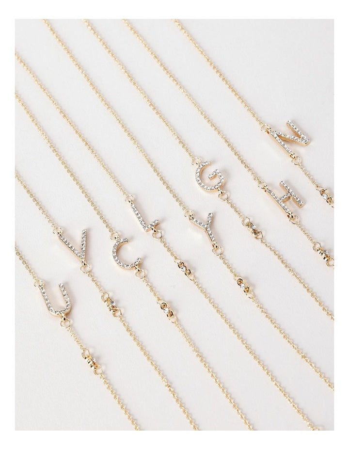 Initial Necklace in Gold