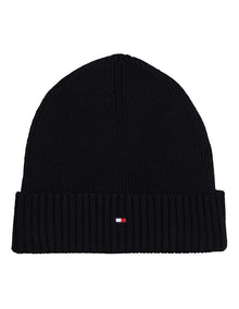 Flag Pima Cotton Beanie in Black