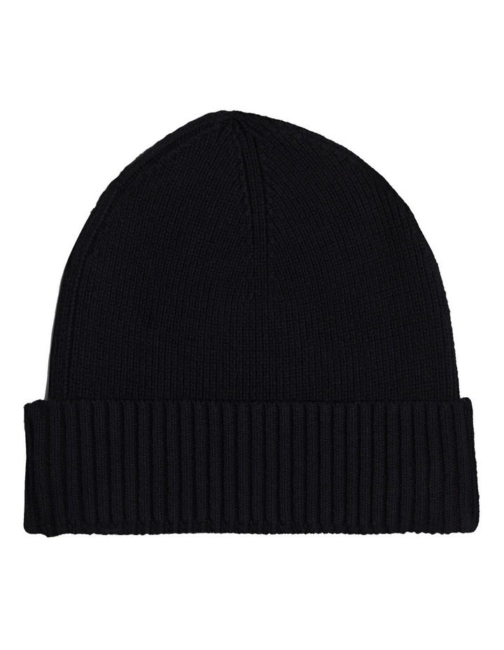 Flag Pima Cotton Beanie in Black