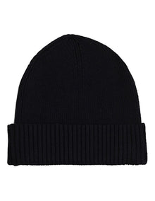 Flag Pima Cotton Beanie in Black