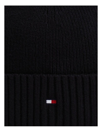 Flag Pima Cotton Beanie in Black