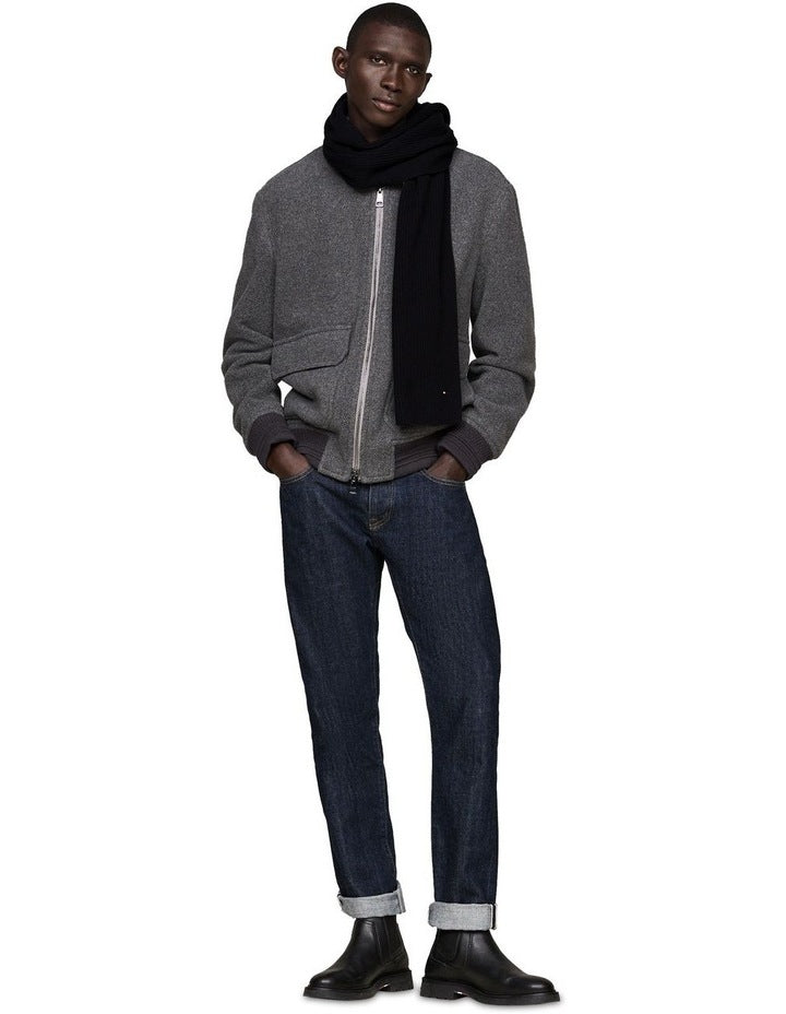Flag Pima Cotton Cashmere Scarf in Black