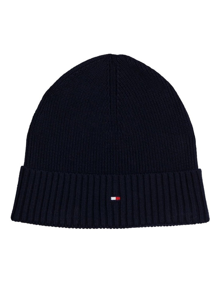 Flag Pima Cotton Beanie in Navy
