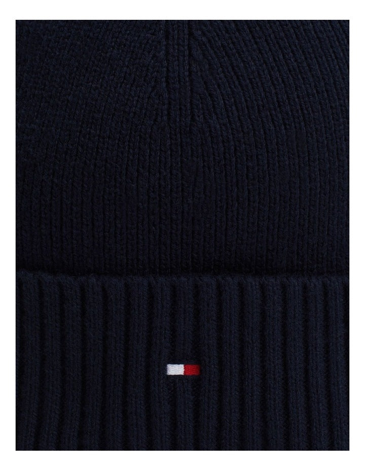 Flag Pima Cotton Beanie in Navy
