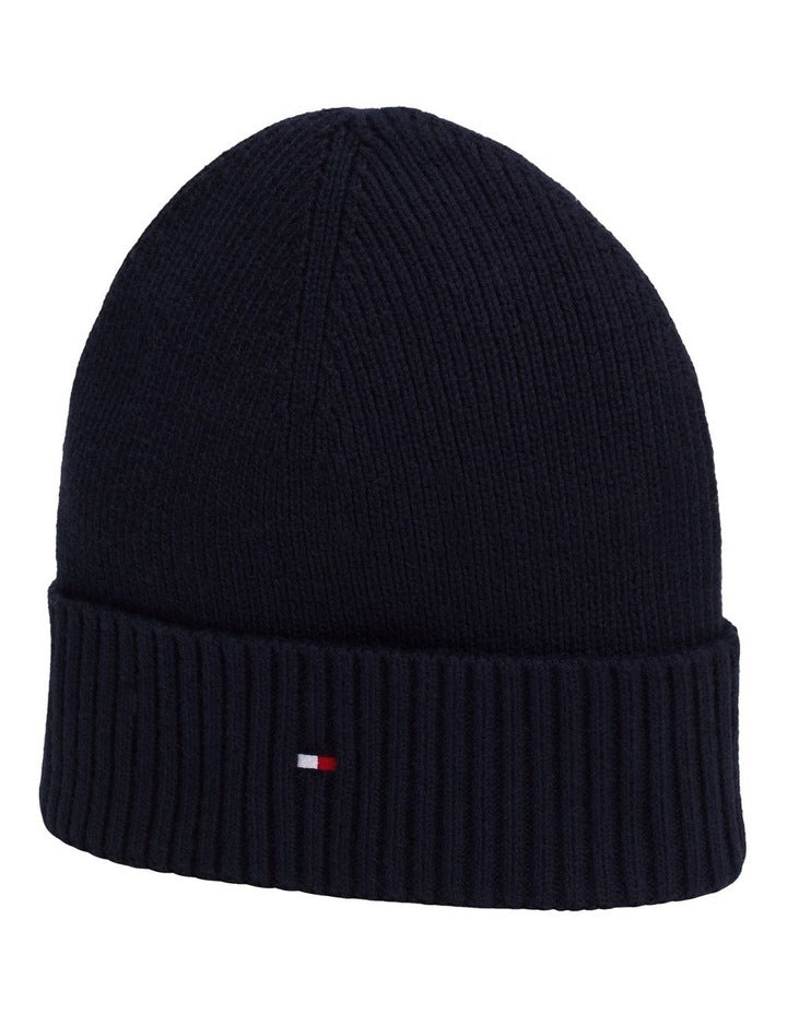 Flag Pima Cotton Beanie in Navy