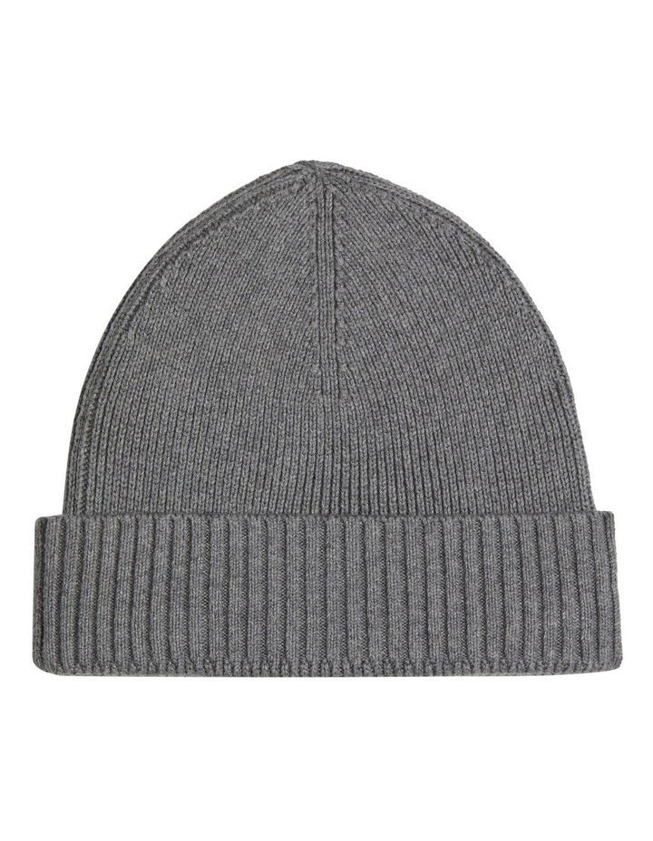 Flag Pima Cotton Beanie in Grey