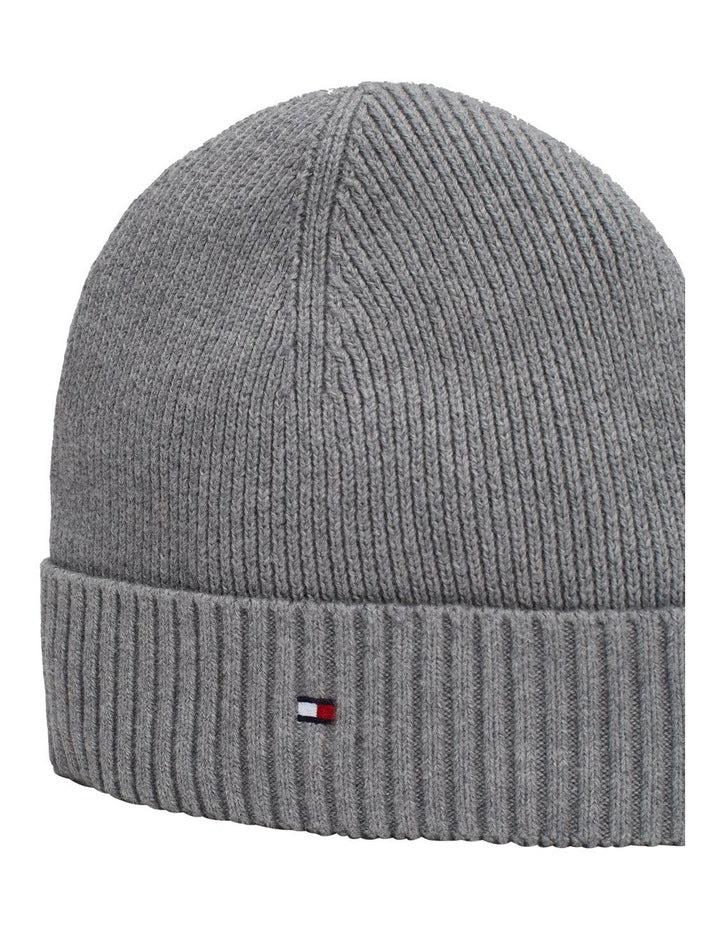 Flag Pima Cotton Beanie in Grey