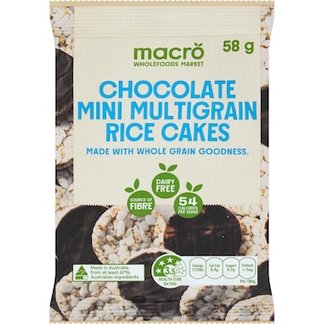 Macro Mini Multigrain Rice Cakes Chocolate 58g