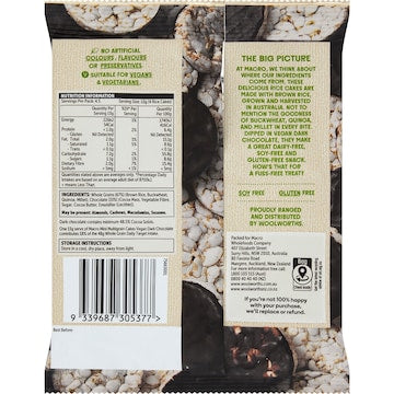 Macro Mini Multigrain Rice Cakes Vegan Dark Chocolate 58g