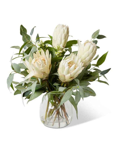 Protea Eucy Mix Gabbie Vase in White/Green