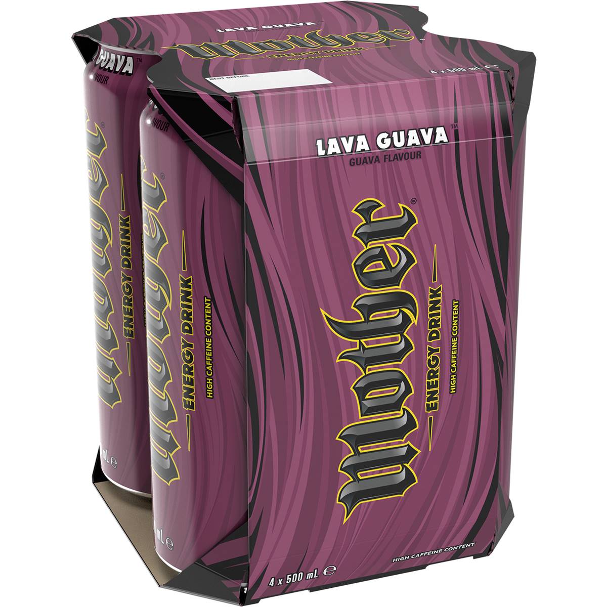 Mother Lava Guava Energy Drink Cans 500ml x 4 Pack