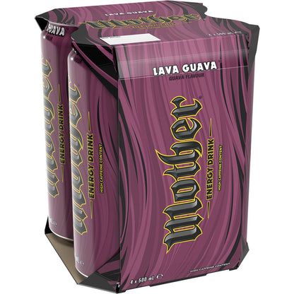 Mother Lava Guava Energy Drink Cans 500ml x 4 Pack