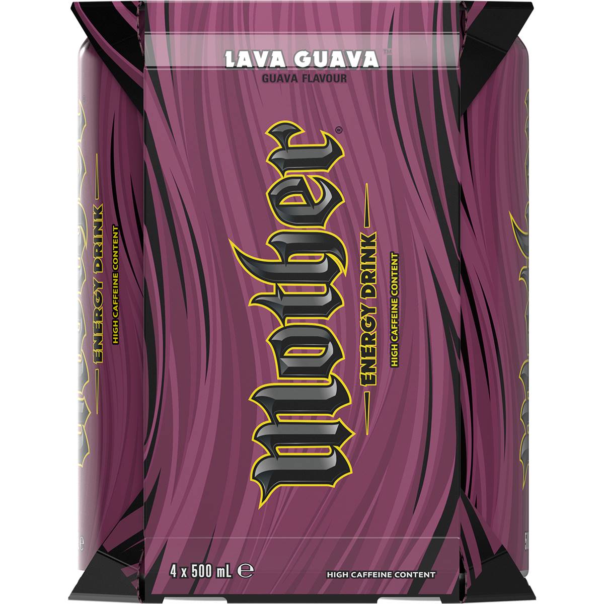 Mother Lava Guava Energy Drink Cans 500ml x 4 Pack