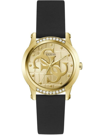 Analog Watch in Black Gold Tone