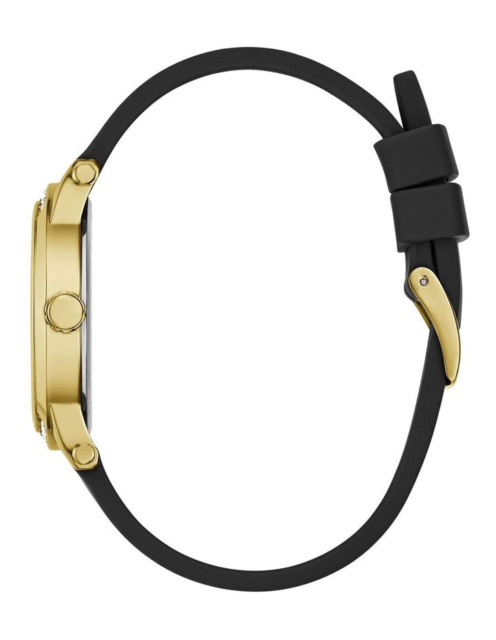 Analog Watch in Black Gold Tone