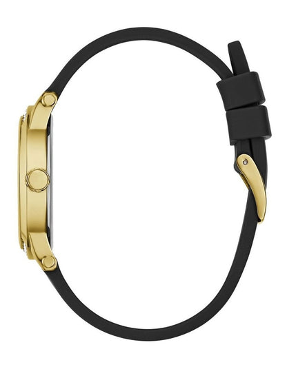 Analog Watch in Black Gold Tone