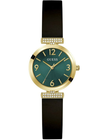 Ladies Analog Watch in Black Gold Tone