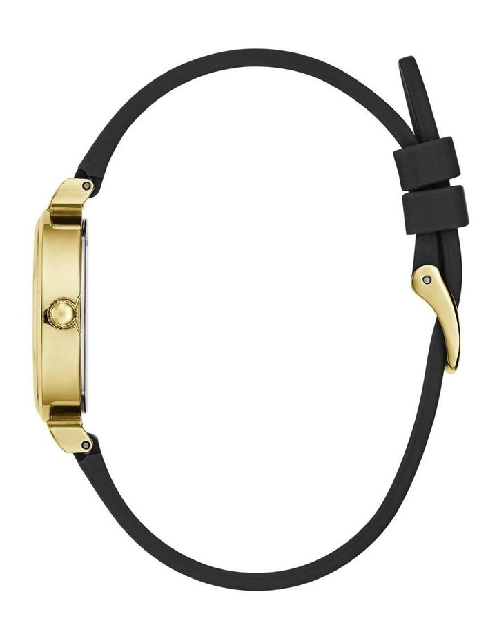 Ladies Analog Watch in Black Gold Tone