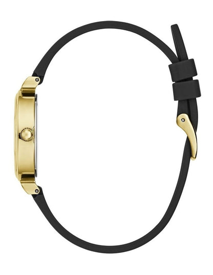 Ladies Analog Watch in Black Gold Tone