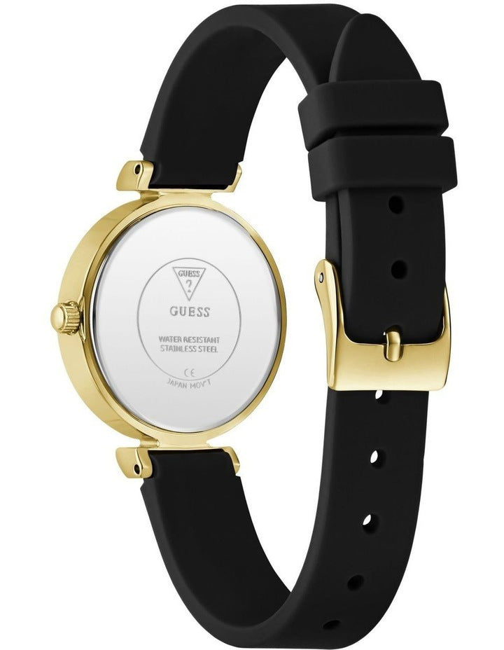 Ladies Analog Watch in Black Gold Tone