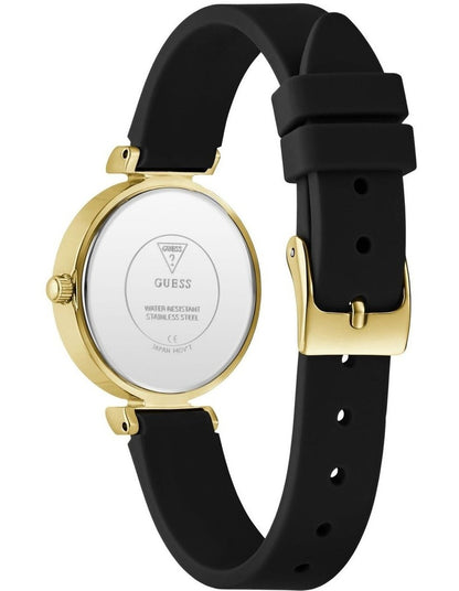 Ladies Analog Watch in Black Gold Tone