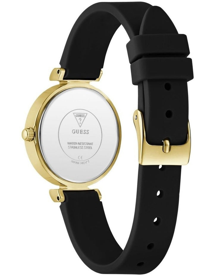 Ladies Analog Watch in Black Gold Tone