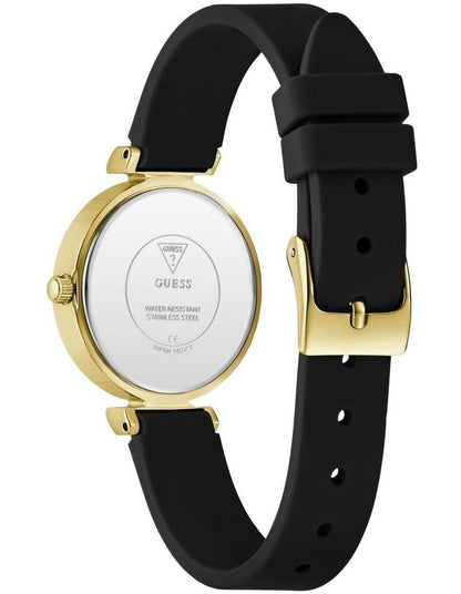 Ladies Analog Watch in Black Gold Tone