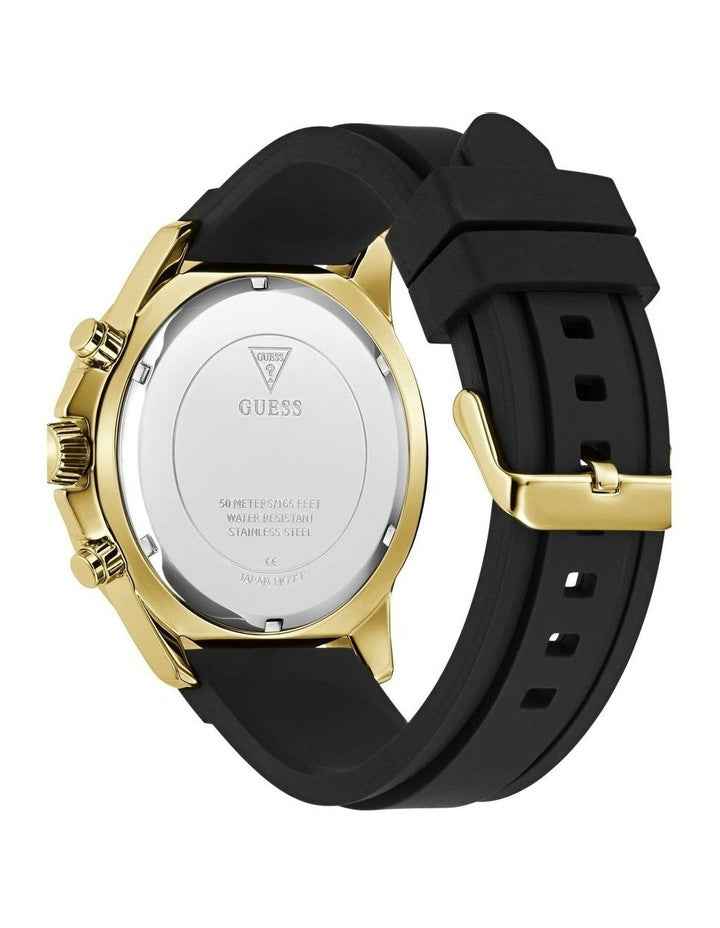 Multi-Function Watch in Black Gold Tone