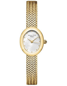 Mini Oval Woven Mesh Watch in Gold Tone