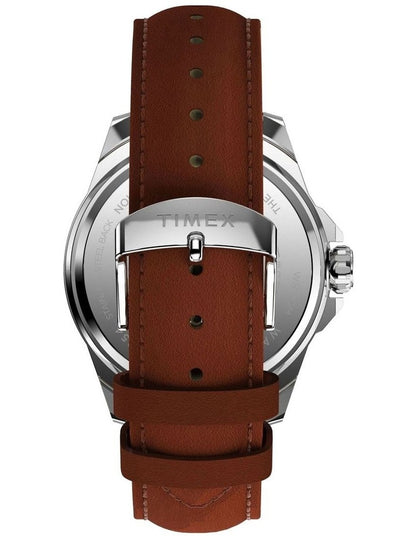 Essex Day And Date Leather Strap Watch 46mm in Brown