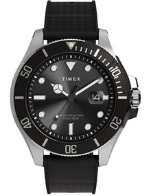 Harborside Coast Synthetic Rubber Strap Watch 44mm in Black