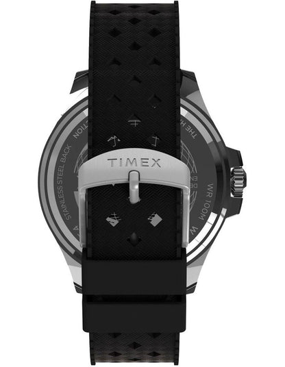 Harborside Coast Synthetic Rubber Strap Watch 44mm in Black