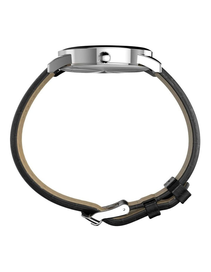 Easy Reader Leather Strap Watch35mm in Black