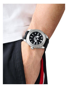 Discoverer One Steel Silicone Watch in Black