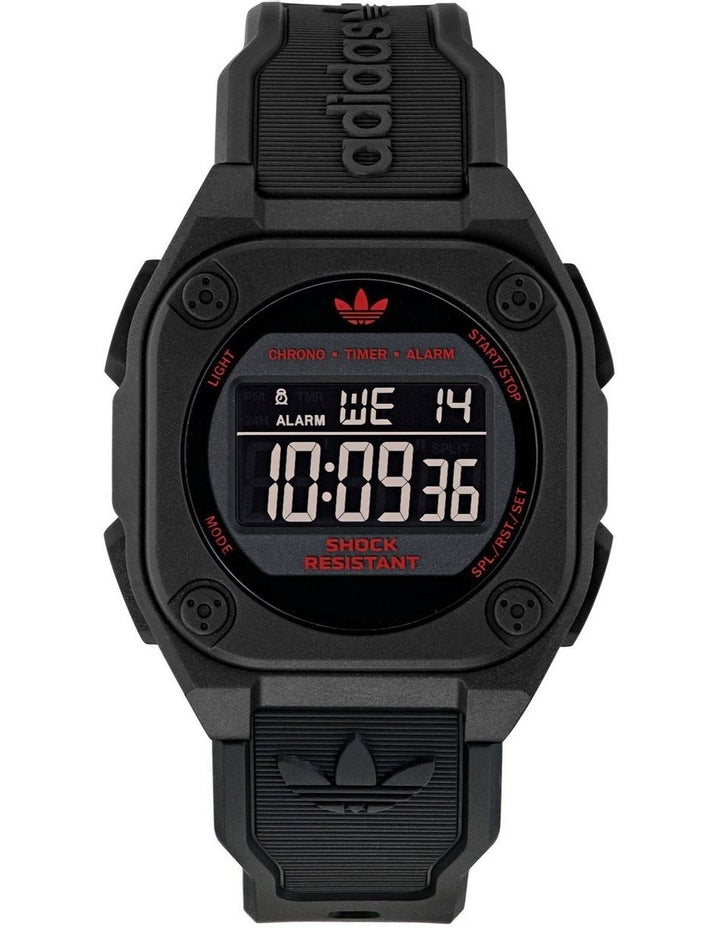 City Tech Four Resin Watch in Black