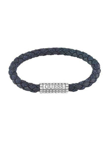 Logo Leather Bracelet in Silver