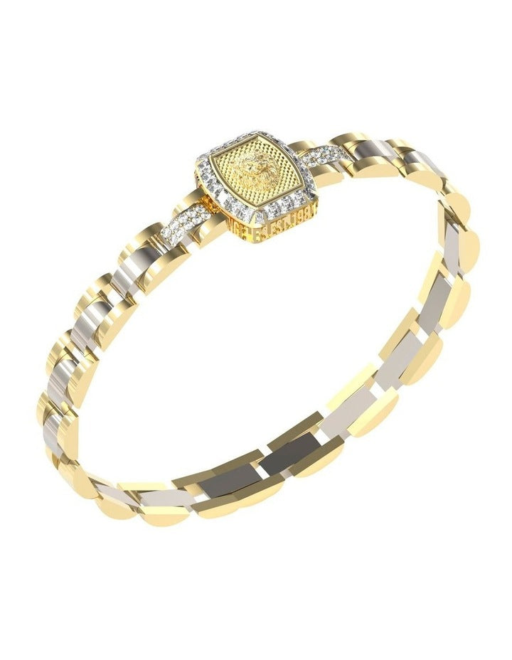 Lion Crystal Bracelet 16mm in Gold