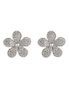 GJEC086M- Flower Stud in Rhodium