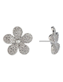 GJEC086M- Flower Stud in Rhodium