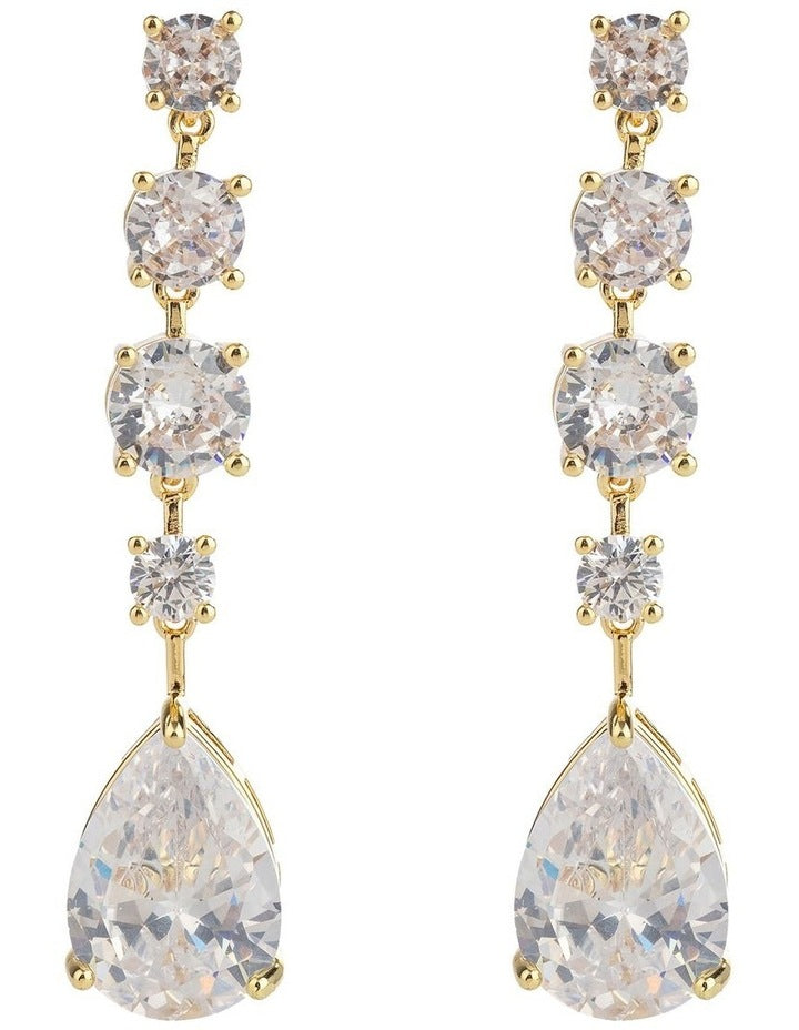 GJEC087M- Pear Drop Earrings in Gold