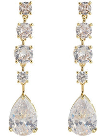 GJEC087M- Pear Drop Earrings in Gold